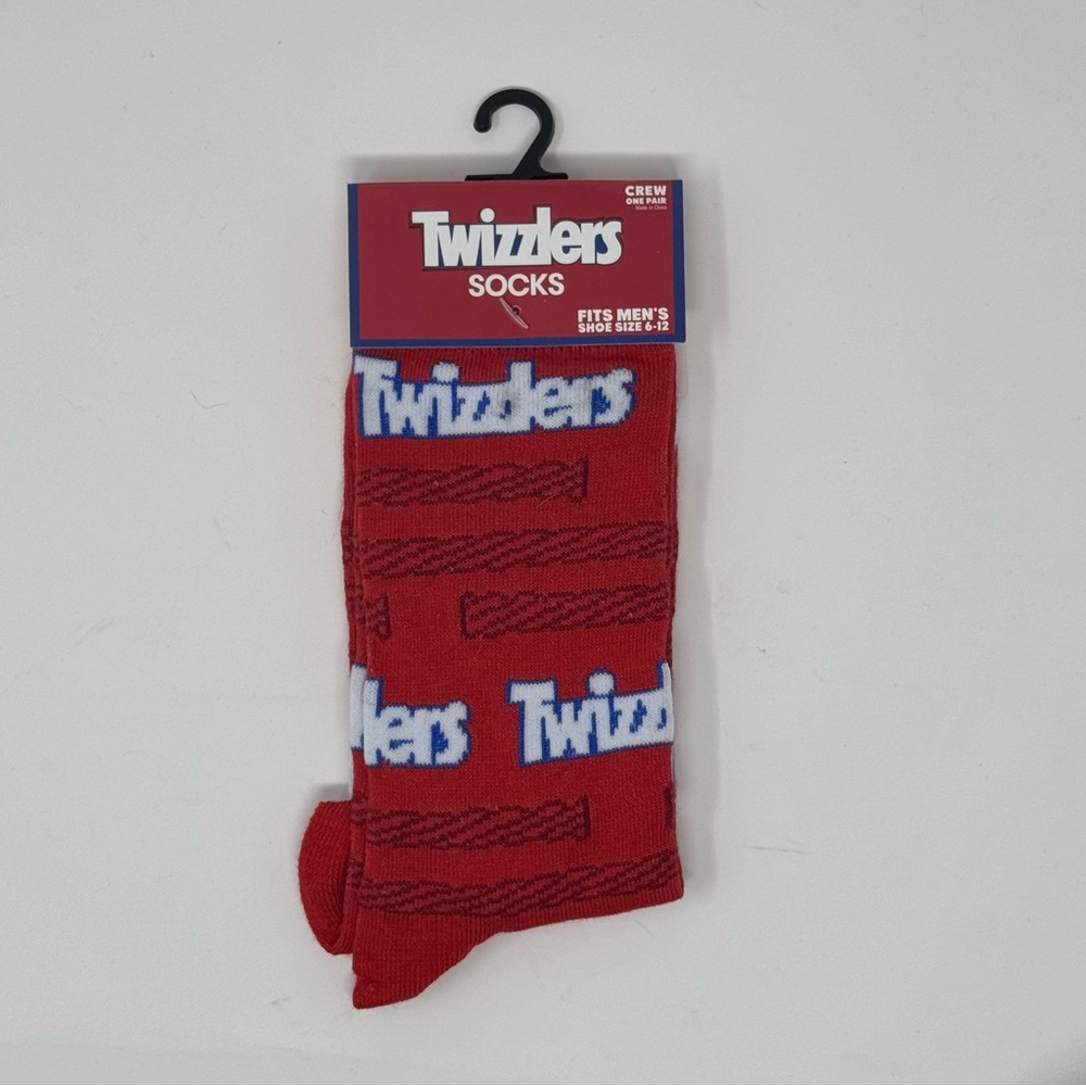 Men’s Novelty Twizzlers Red Crew Socks